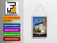 Blechpostkarte Reise 10x14 cm Toskana Italien Architektur Deko Schild