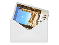 Blechpostkarte Reise 10x14 cm Toskana Italien Platz Natur Kirche Schild