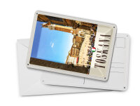 Blechpostkarte Reise 10x14 cm Toskana Italien Platz Natur Kirche Schild