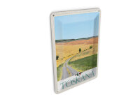 Blechpostkarte Reise 10x14 cm Toskana Italien Weide Wiese Natur Schild