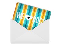 Blechpostkarte Spruch Hund Wel love Dogs 14x10 cm Deko Schild