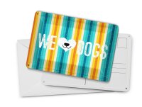 Blechpostkarte Spruch Hund Wel love Dogs 14x10 cm Deko Schild