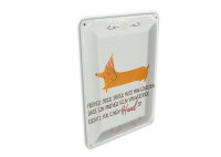 Blechpostkarte Spruch kein Ersatz für einen Hund 10x14 cm Deko Schild