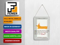 Blechpostkarte Spruch kein Ersatz für einen Hund 10x14 cm Deko Schild