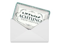 Blechpostkarte Spruch Achtung Wilde Hühner 14x10 cm Deko Schild