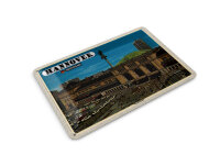 Blechpostkarte Städte Hannover Hauptbahnhof Gemälde 14x10 cm Deko Schild