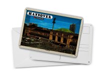 Blechpostkarte Städte Hannover Hauptbahnhof Gemälde 14x10 cm Deko Schild