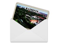 Blechpostkarte Städte Hannover Blick auf Ihmeufer 14x10 cm Deko Schild