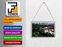 Blechpostkarte Städte Hannover Blick auf Ihmeufer 14x10 cm Deko Schild