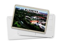 Blechpostkarte Städte Hannover Blick auf Ihmeufer 14x10 cm Deko Schild