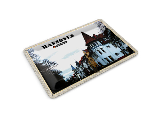 Blechpostkarte Städte Hannover Kleefeld Architektur 14x10 cm Deko Schild