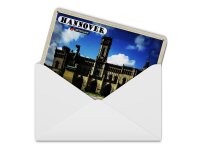 Blechpostkarte Städte Hannover Leibniz Universität 14x10 cm Deko Schild