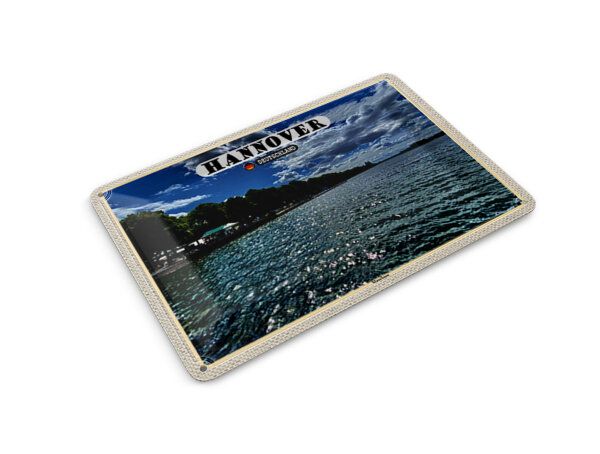 Blechpostkarte Städte Hannover Maschsee Natur 14x10 cm Schild