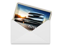 Blechpostkarte Städte Stuttgart Mercedes-Benz Museum 14x10 cm Deko Schild