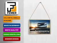 Blechpostkarte Städte Stuttgart Mercedes-Benz Museum 14x10 cm Deko Schild