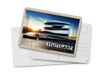 Blechpostkarte Städte Stuttgart Mercedes-Benz Museum 14x10 cm Deko Schild