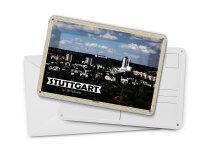 Blechpostkarte Städte Stuttgart Möhringen Stadt Natur 14x10cm Deko Schild