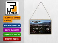 Blechpostkarte Städte Stuttgart Nord Deutschland 14x10 cm Deko Schild