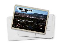 Blechpostkarte Städte Stuttgart Nord Deutschland 14x10 cm Deko Schild
