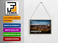 Blechpostkarte Städte Stuttgart Ost Altstadt Natur 14x10 cm Deko Schild