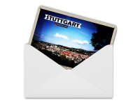 Blechpostkarte Städte Ausblick auf Stuttgart Süd 14x10 cm Deko Schild