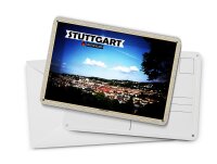 Blechpostkarte Städte Ausblick auf Stuttgart Süd 14x10 cm Deko Schild