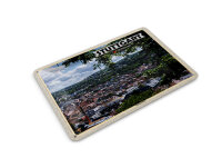 Blechpostkarte Städte Blick auf Stadt Stuttgart West 14x10 cm Deko Schild