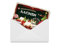 Blechpostkarte Weihnachten Grüße AACHEN Deko Schild 14x10 cm