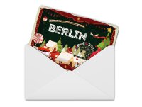 Blechpostkarte Weihnachten Grüße aus BERLIN Deko Schild 14x10 cm