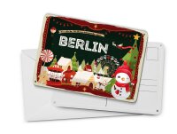 Blechpostkarte Weihnachten Grüße aus BERLIN Deko Schild 14x10 cm