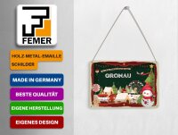 Blechpostkarte Weihnachten Grüße aus GRONAU Deko Schild 14x10 cm