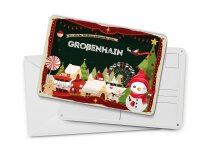 Blechpostkarte Weihnachten Grüße GROßENHAIN Deko Schild 14x10 cm