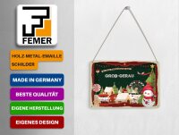 Blechpostkarte Weihnachten Grüße GROß-GERAU Deko Schild 14x10 cm