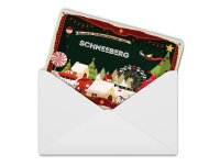 Blechpostkarte Weihnachten Grüße SCHNEEBERG Deko Schild 14x10 cm