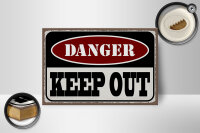 Holzschild Spruch 18x12 cm danger keep out kein Zutritt Dekoration