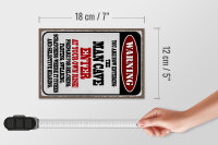 Holzschild Spruch 12x18 cm warning man cave enter at your risk