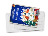Blechpostkarte Weihnachtsgrüße SALZGITTER Deko Schild 10x14 cm
