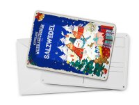 Blechpostkarte Weihnachtsgrüße SALZWEDEL Deko Schild 10x14 cm