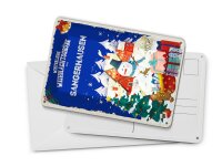 Blechpostkarte Weihnachtsgrüße SANGERHAUSEN Deko Schild 10x14 cm