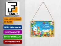 Blechpostkarte Ostern Ostergrüße 14x10cm ALZENAU IM UNTERFRANKEN Deko