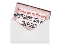 Blechpostkarte 10x14 cm egal wer im Film stirbt...