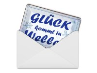 Blechpostkarte Spruch 10x14 cm Glück kommt in Wellen Deko Schild