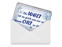 Blechpostkarte 10x14 cm Die Welt ist zu groß, um...