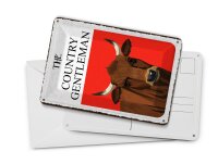 Blechpostkarte Spruch 10x14 cm The country Gentleman Rind Deko Schild