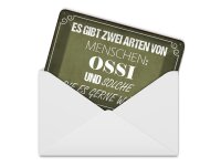 Blechpostkarte Spruch 10x14 cm Ossi und solche die es gerne wären Schild