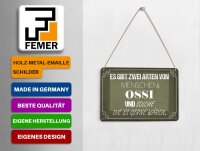 Blechpostkarte Spruch 10x14 cm Ossi und solche die es gerne wären Schild