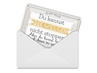 Blechpostkarte 10x14 cm Du kannst die Wellen nicht...