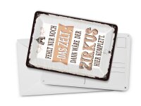 Blechpostkarte Spruch 10x14 cm fehlt nur noch Zelt dann Zirkus komplett Schild