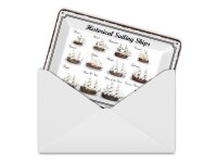Blechpostkarte Hinweis 10x14 cm Historical Sailing Ships verschiedene Schiffe