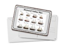 Blechpostkarte Hinweis 10x14 cm Historical Sailing Ships verschiedene Schiffe